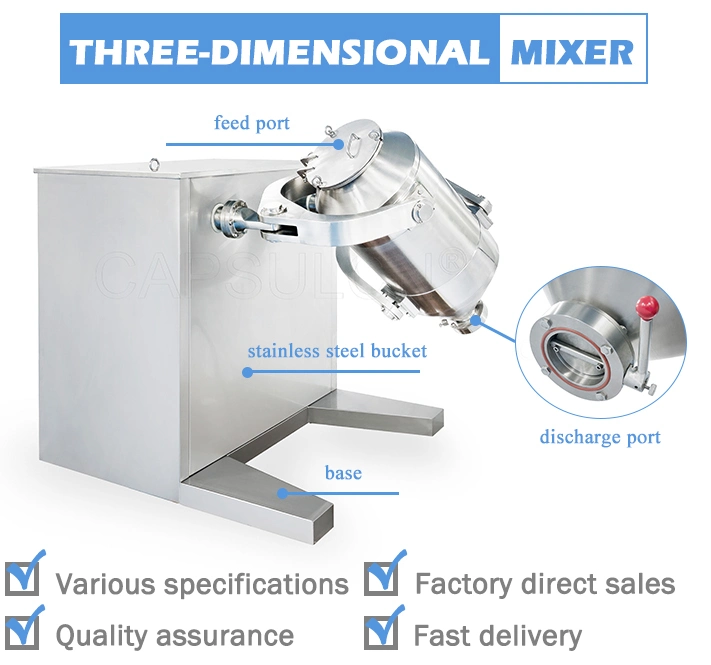 Industrial Sh 100 Pharmaceutical Chemical 3D Swing Powder Mixer